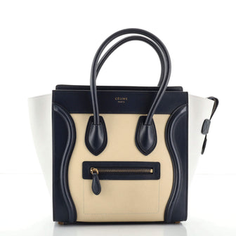 Celine Tricolor Luggage Bag Leather Micro