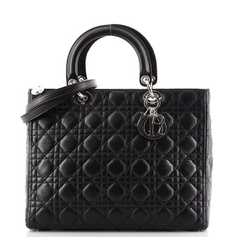Christian Dior Lady Dior Bag Cannage Quilt Lambskin Large
