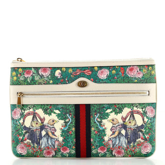 Gucci Ophidia Zip Pouch Limited Edition Printed Coated Canvas Large