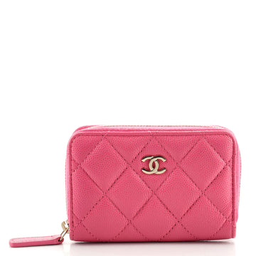 Chanel CC Zip Coin Purse Quilted Caviar Small
