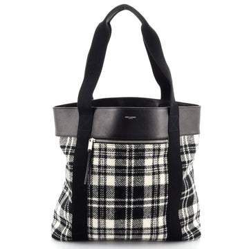 Saint Laurent Daily Cabas Lambskin and Wool Medium