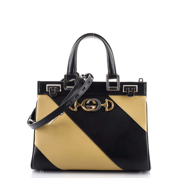 Gucci Zumi Top Handle Bag Striped Leather Small
