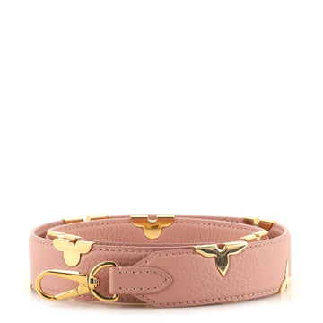 Louis Vuitton Monogram Flower Shoulder Strap Metal with Leather Wide