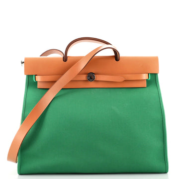 Hermes Herbag Zip Leather and Toile 39
