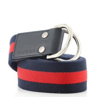 Gucci Web D Ring Belt Canvas Wide