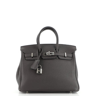 Hermes Birkin Handbag Grey Togo with Palladium Hardware 25