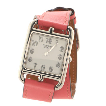 Hermes Cape Cod Double Tour Quartz Watch Stainless Steel and Leather 23
