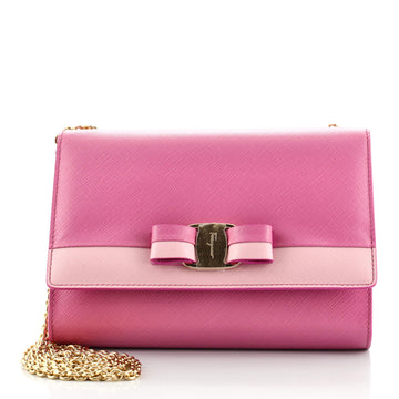 Salvatore Ferragamo Ginny Crossbody Bag Saffiano Leather Small