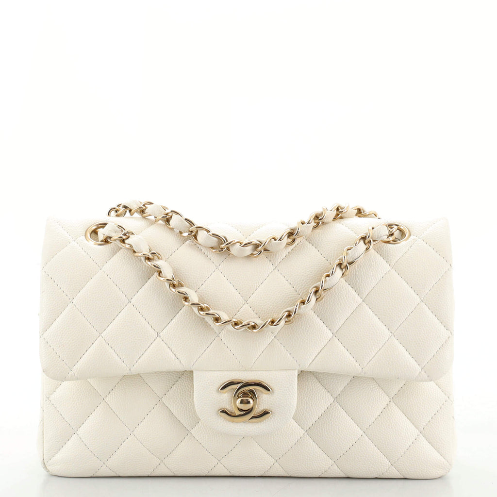 Chanel 21A White Caviar Quilted Classic Flap Small LGHW – RD