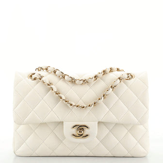 Chanel Cream Quilted Leather Classic Small Double Flap Bag