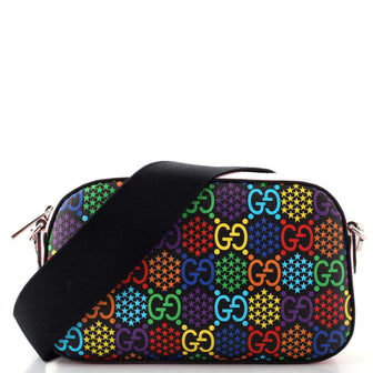 Gucci Camera Crossbody Bag Psychedelic Print GG Coated Canvas Small