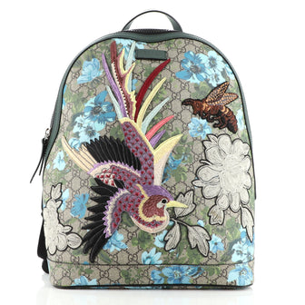 Gucci Zip Backpack Embroidered Printed GG Coated Canvas Medium