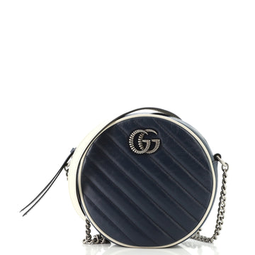 Gucci GG Marmont Round Shoulder Bag Diagonal Quilted Leather Mini