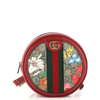 Gucci Ophidia Round Backpack Flora GG Coated Canvas Mini