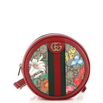 Gucci Ophidia Round Backpack Flora GG Coated Canvas Mini