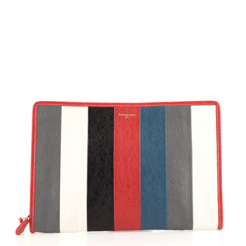 Balenciaga Bazar Pouch Striped Leather