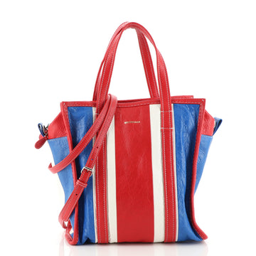 Balenciaga Bazar Convertible Tote Striped Leather Small