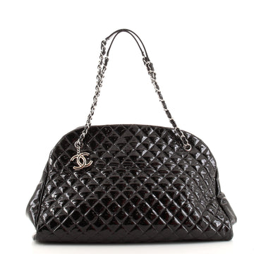 Chanel Just Mademoiselle Bag Quilted Patent Maxi