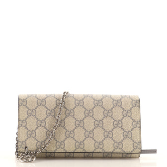 Gucci Continental Chain Wallet GG Coated Canvas