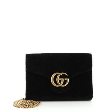 Gucci GG Marmont Chain Wallet Matelasse Velvet Mini