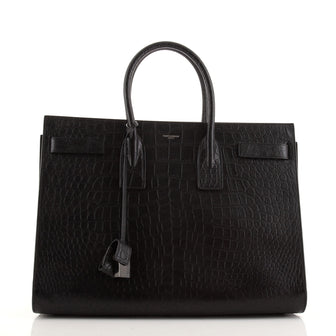 Saint Laurent Sac de Jour NM Bag Crocodile Embossed Leather Medium