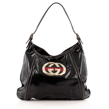 Gucci Britt Web Hobo Dialux Coated Canvas Medium