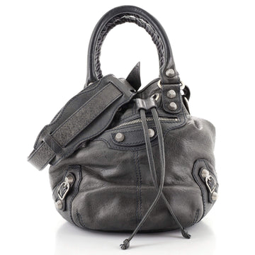 Balenciaga Pom Pon Giant Studs Bag Leather Mini