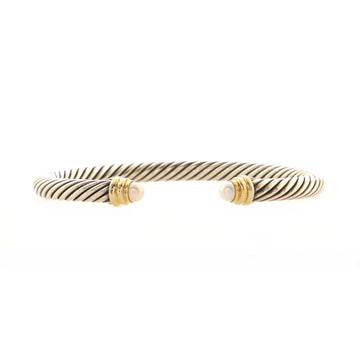 David Yurman Cable Classic Bracelet Sterling Silver with 14K Yellow Gold and Pearls 5mm