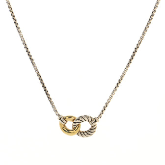 David Yurman Belmont Double Curb Link Necklace Sterling Silver with 18K Yellow Gold