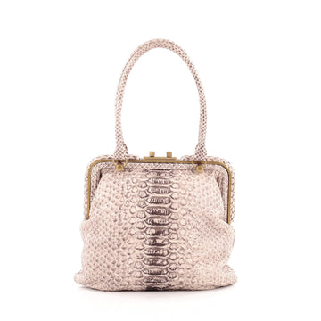 Bottega Veneta Frame Handle Bag Python Small