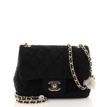 Chanel Pearl Crush Square Flap Bag Quilted Velvet with Crystal Detail Mini