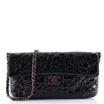 Chanel Chain Flap Bag Camellia Patent East West