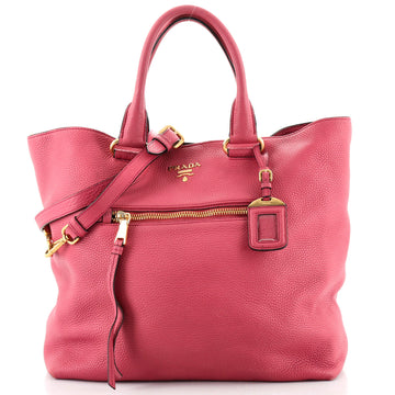 Prada Front Pocket Convertible Tote Vitello Daino Large