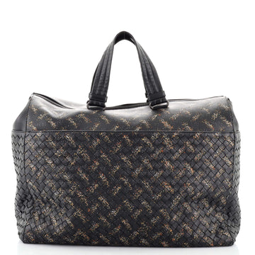 Bottega Veneta Boston Bag Printed Intrecciato Nappa Large