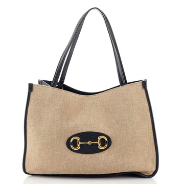 Gucci Horsebit 1955 Tote Canvas and Leather Medium