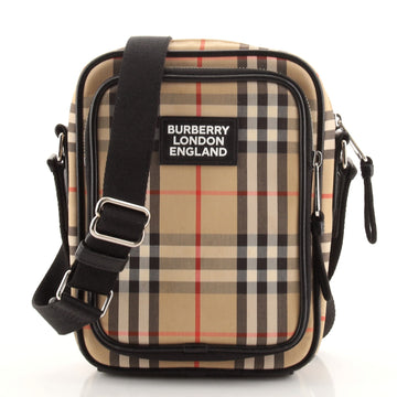 Burberry Freddie Camera Crossbody Bag Vintage Check Canvas