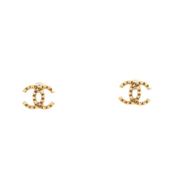 Chanel CC Stud Earrings Spiked Metal