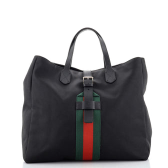 Gucci Web Buckle Tote Techno Canvas XL