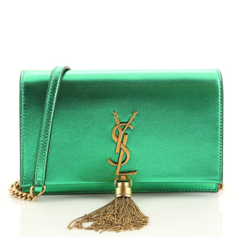 Saint Laurent Classic Monogram Tassel Chain Wallet Leather