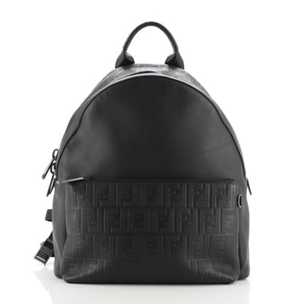 Fendi Front Pocket Backpack Embossed Leather Large