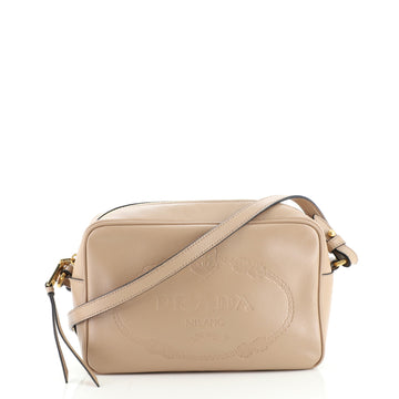 Prada Logo Camera Bag Embossed Leather Small
