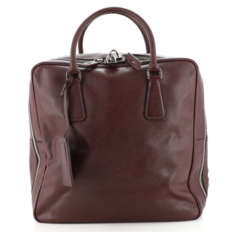 Prada Zip Around Briefcase Saffiano Leather Tall