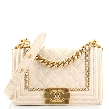 Chanel Jacket Boy Flap Bag Quilted Aged Calfskin Small