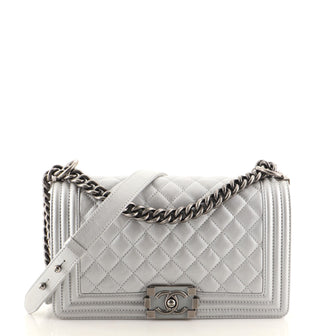 Chanel Boy Flap Bag Quilted Lambskin Old Medium