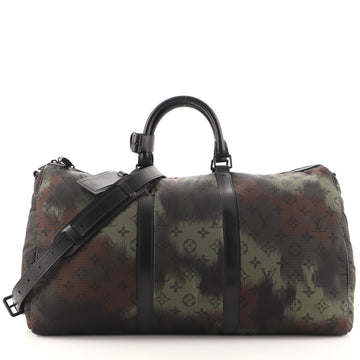 Louis Vuitton Keepall Bandouliere Bag Limited Edition Camouflage Monogram Nylon 50
