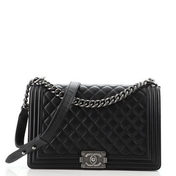 Chanel Boy Flap Bag Quilted Lambskin New Medium