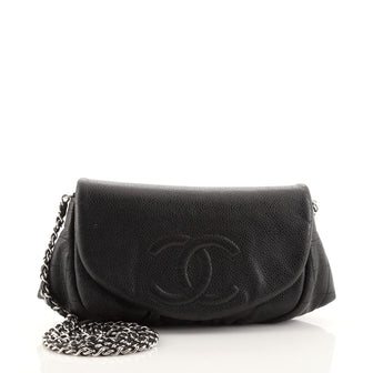 Chanel Half Moon Wallet on Chain Caviar