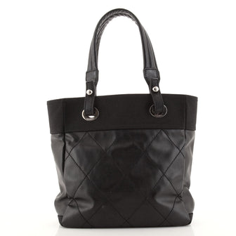 Chanel Biarritz Tote Quilted Coated Canvas Small