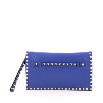 Valentino Rockstud Flap Clutch Leather