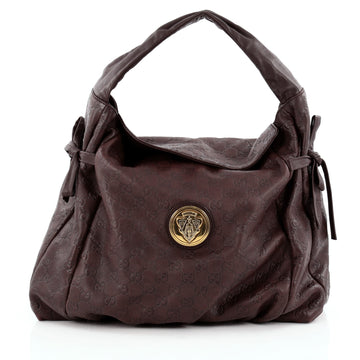 Gucci Hysteria Fold Over Hobo Guccissima Leather Medium